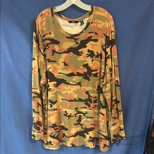 G.I.L.I. Relaxed Fit Orange and Brown Camouflage Tee